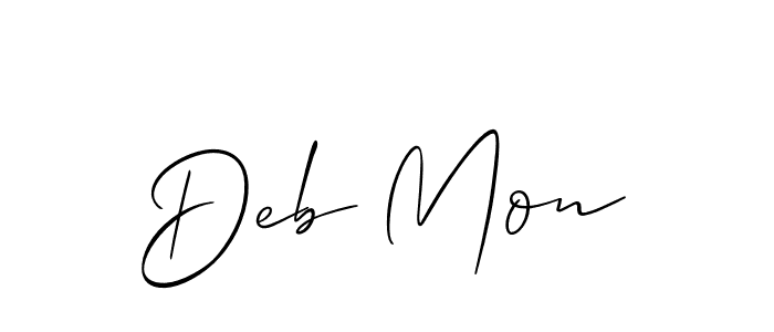 Design your own signature with our free online signature maker. With this signature software, you can create a handwritten (Allison_Script) signature for name Deb Mon. Deb Mon signature style 2 images and pictures png