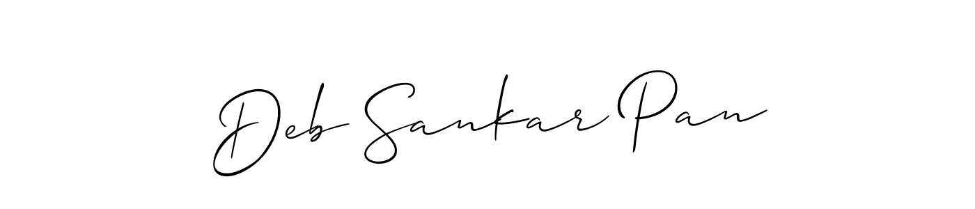Use a signature maker to create a handwritten signature online. With this signature software, you can design (Allison_Script) your own signature for name Deb Sankar Pan. Deb Sankar Pan signature style 2 images and pictures png