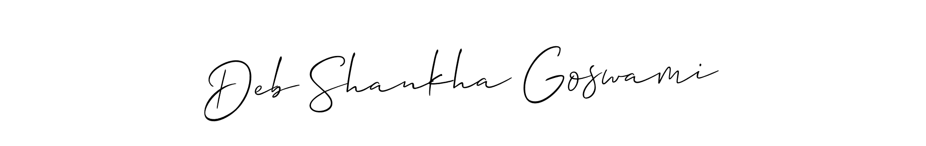 How to Draw Deb Shankha Goswami signature style? Allison_Script is a latest design signature styles for name Deb Shankha Goswami. Deb Shankha Goswami signature style 2 images and pictures png