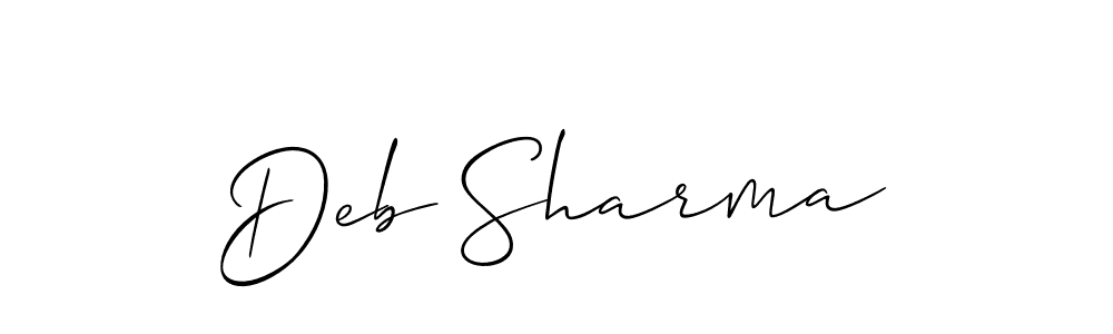 Once you've used our free online signature maker to create your best signature Allison_Script style, it's time to enjoy all of the benefits that Deb Sharma name signing documents. Deb Sharma signature style 2 images and pictures png