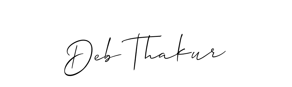 Make a beautiful signature design for name Deb Thakur. With this signature (Allison_Script) style, you can create a handwritten signature for free. Deb Thakur signature style 2 images and pictures png