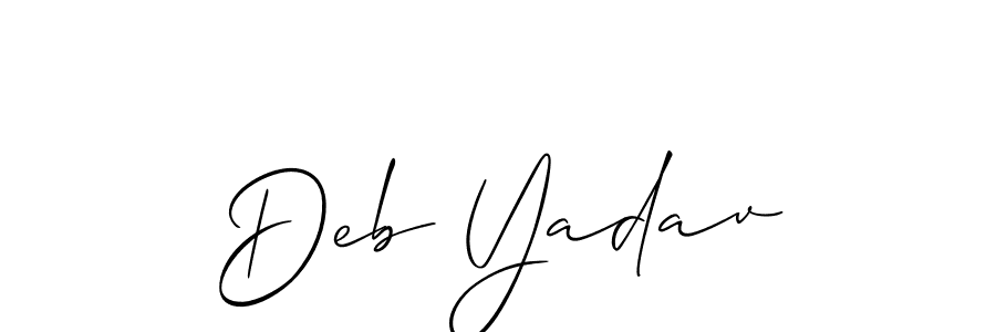 How to Draw Deb Yadav signature style? Allison_Script is a latest design signature styles for name Deb Yadav. Deb Yadav signature style 2 images and pictures png