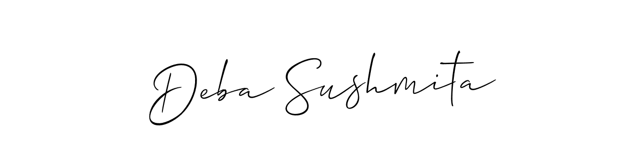 Make a beautiful signature design for name Deba Sushmita. With this signature (Allison_Script) style, you can create a handwritten signature for free. Deba Sushmita signature style 2 images and pictures png