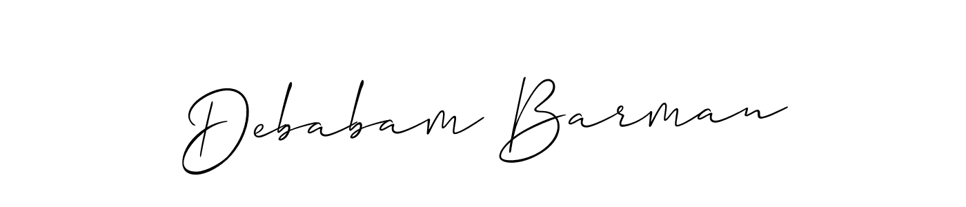 You should practise on your own different ways (Allison_Script) to write your name (Debabam Barman) in signature. don't let someone else do it for you. Debabam Barman signature style 2 images and pictures png