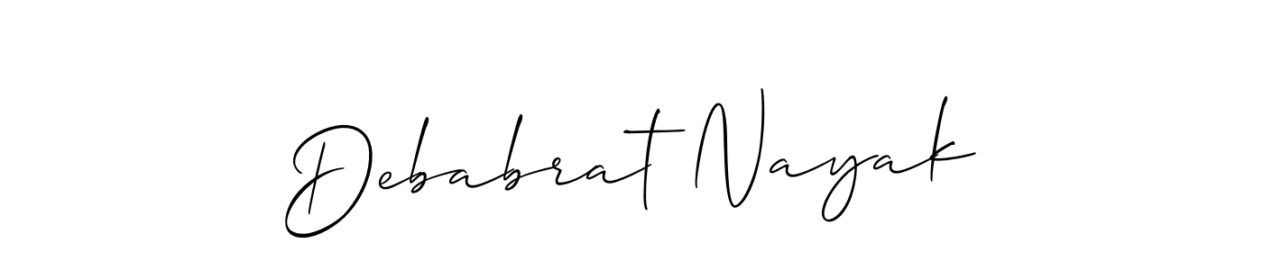 Make a beautiful signature design for name Debabrat Nayak. With this signature (Allison_Script) style, you can create a handwritten signature for free. Debabrat Nayak signature style 2 images and pictures png