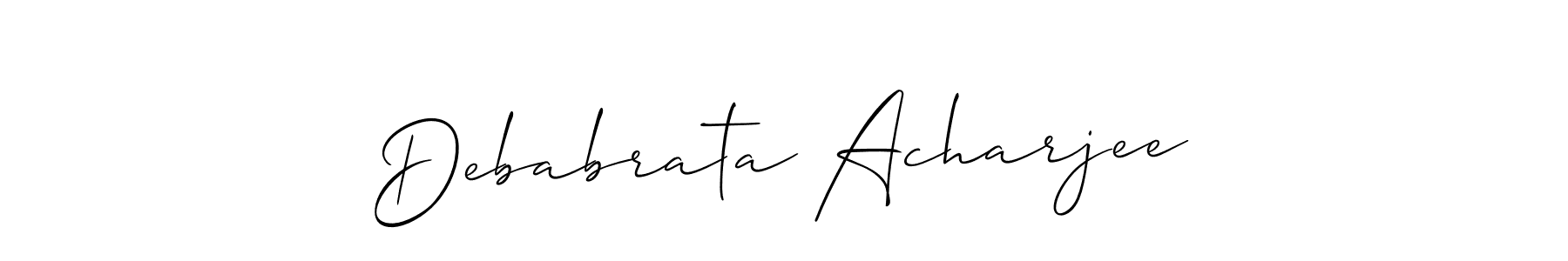 The best way (Allison_Script) to make a short signature is to pick only two or three words in your name. The name Debabrata Acharjee include a total of six letters. For converting this name. Debabrata Acharjee signature style 2 images and pictures png