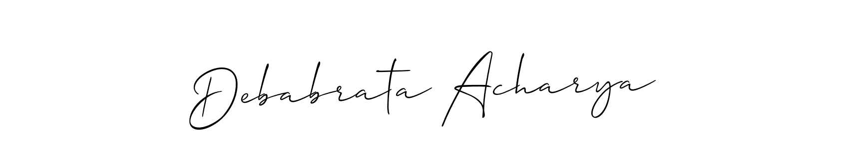 Make a short Debabrata Acharya signature style. Manage your documents anywhere anytime using Allison_Script. Create and add eSignatures, submit forms, share and send files easily. Debabrata Acharya signature style 2 images and pictures png