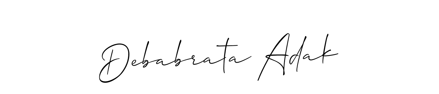 How to make Debabrata Adak name signature. Use Allison_Script style for creating short signs online. This is the latest handwritten sign. Debabrata Adak signature style 2 images and pictures png