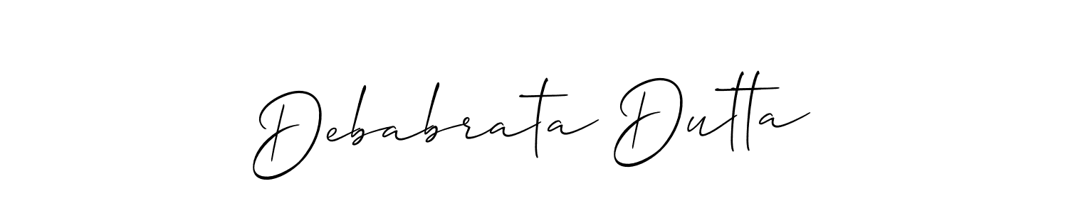 Create a beautiful signature design for name Debabrata Dutta. With this signature (Allison_Script) fonts, you can make a handwritten signature for free. Debabrata Dutta signature style 2 images and pictures png