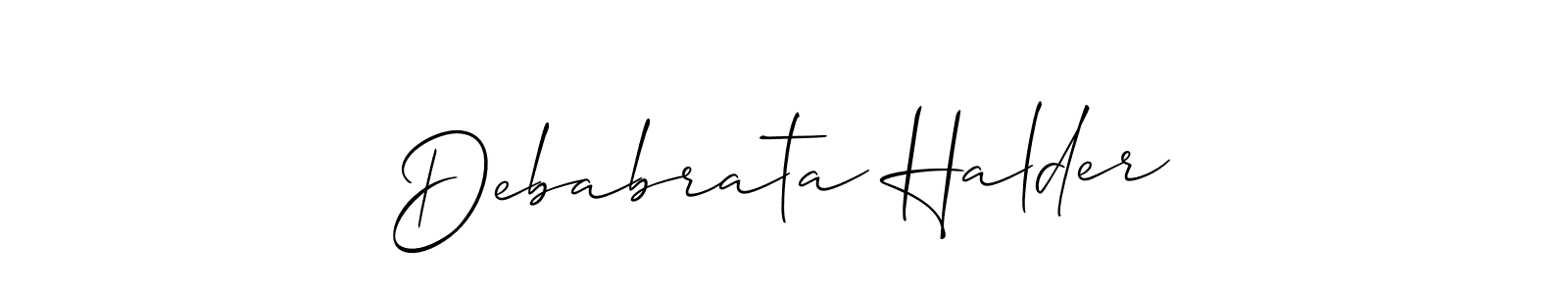 Also we have Debabrata Halder name is the best signature style. Create professional handwritten signature collection using Allison_Script autograph style. Debabrata Halder signature style 2 images and pictures png