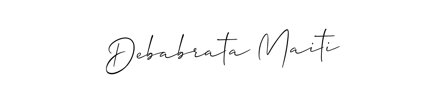It looks lik you need a new signature style for name Debabrata Maiti. Design unique handwritten (Allison_Script) signature with our free signature maker in just a few clicks. Debabrata Maiti signature style 2 images and pictures png