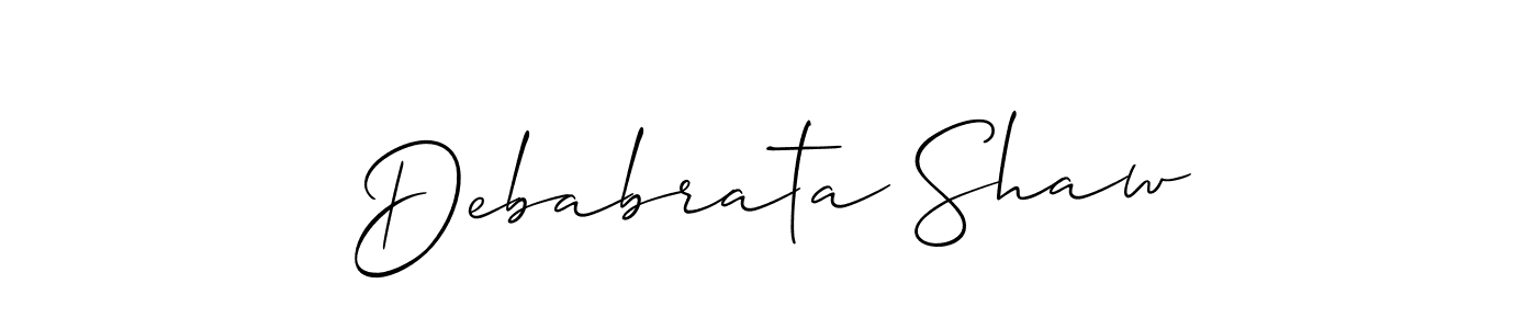 Make a beautiful signature design for name Debabrata Shaw. With this signature (Allison_Script) style, you can create a handwritten signature for free. Debabrata Shaw signature style 2 images and pictures png