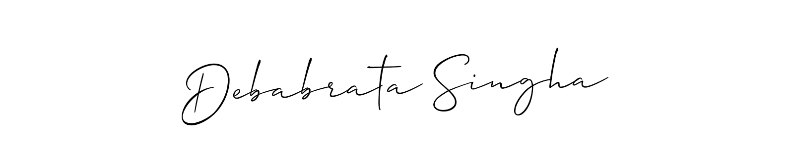 Create a beautiful signature design for name Debabrata Singha. With this signature (Allison_Script) fonts, you can make a handwritten signature for free. Debabrata Singha signature style 2 images and pictures png