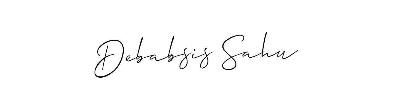 It looks lik you need a new signature style for name Debabsis Sahu. Design unique handwritten (Allison_Script) signature with our free signature maker in just a few clicks. Debabsis Sahu signature style 2 images and pictures png