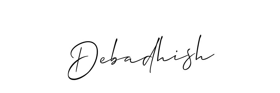 Also You can easily find your signature by using the search form. We will create Debadhish name handwritten signature images for you free of cost using Allison_Script sign style. Debadhish signature style 2 images and pictures png