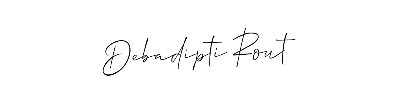 Use a signature maker to create a handwritten signature online. With this signature software, you can design (Allison_Script) your own signature for name Debadipti Rout. Debadipti Rout signature style 2 images and pictures png