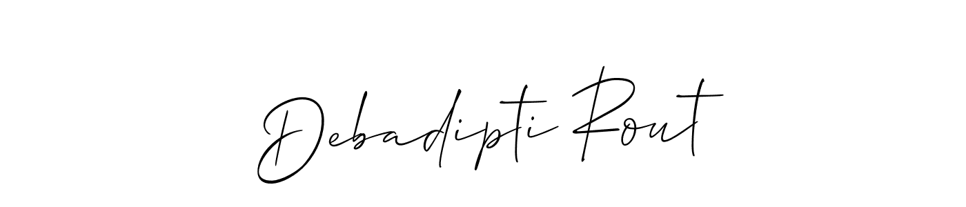 Use a signature maker to create a handwritten signature online. With this signature software, you can design (Allison_Script) your own signature for name Debadipti Rout. Debadipti Rout signature style 2 images and pictures png