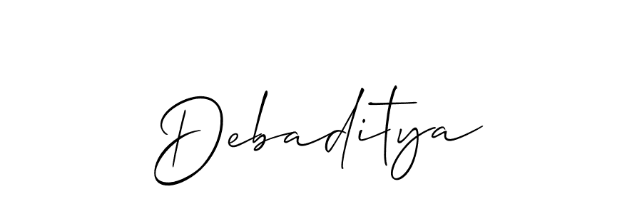 Make a beautiful signature design for name Debaditya. With this signature (Allison_Script) style, you can create a handwritten signature for free. Debaditya signature style 2 images and pictures png