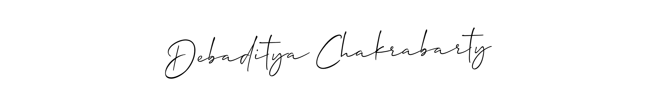 How to make Debaditya Chakrabarty name signature. Use Allison_Script style for creating short signs online. This is the latest handwritten sign. Debaditya Chakrabarty signature style 2 images and pictures png