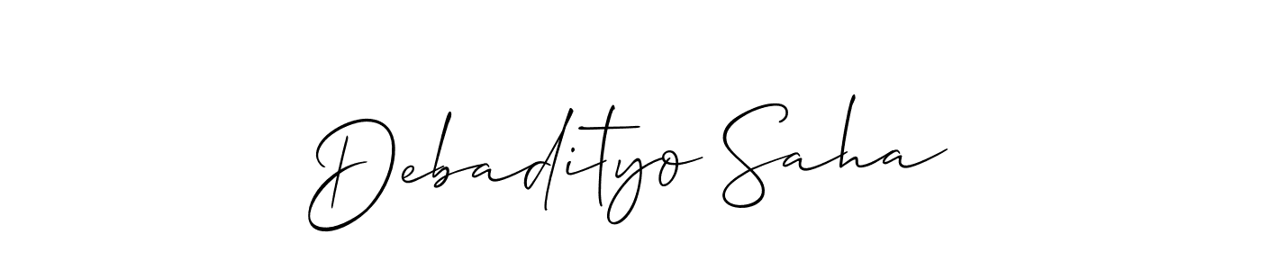 How to make Debadityo Saha name signature. Use Allison_Script style for creating short signs online. This is the latest handwritten sign. Debadityo Saha signature style 2 images and pictures png