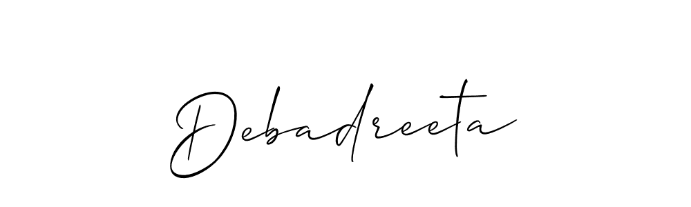 Make a beautiful signature design for name Debadreeta. With this signature (Allison_Script) style, you can create a handwritten signature for free. Debadreeta signature style 2 images and pictures png