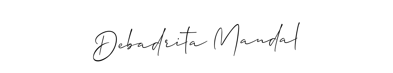 if you are searching for the best signature style for your name Debadrita Mandal. so please give up your signature search. here we have designed multiple signature styles  using Allison_Script. Debadrita Mandal signature style 2 images and pictures png
