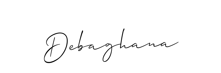 Use a signature maker to create a handwritten signature online. With this signature software, you can design (Allison_Script) your own signature for name Debaghana. Debaghana signature style 2 images and pictures png