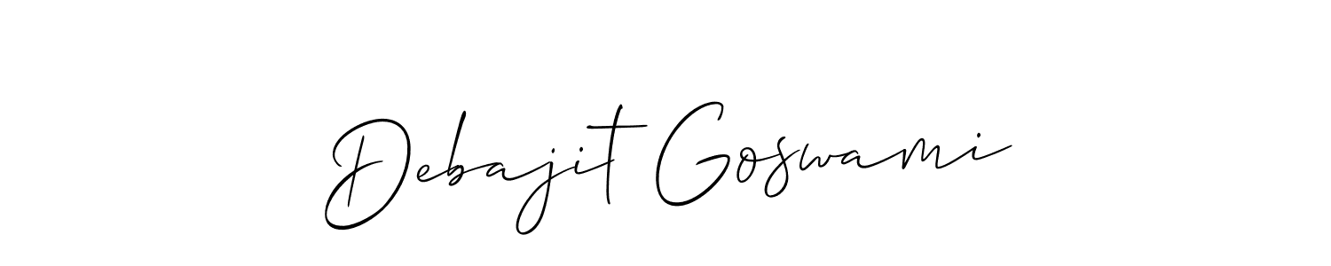Make a beautiful signature design for name Debajit Goswami. With this signature (Allison_Script) style, you can create a handwritten signature for free. Debajit Goswami signature style 2 images and pictures png