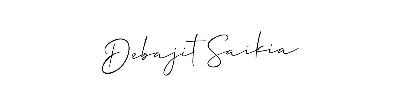 How to make Debajit Saikia name signature. Use Allison_Script style for creating short signs online. This is the latest handwritten sign. Debajit Saikia signature style 2 images and pictures png