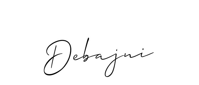 How to make Debajni signature? Allison_Script is a professional autograph style. Create handwritten signature for Debajni name. Debajni signature style 2 images and pictures png