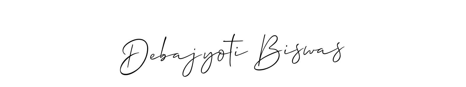 Create a beautiful signature design for name Debajyoti Biswas. With this signature (Allison_Script) fonts, you can make a handwritten signature for free. Debajyoti Biswas signature style 2 images and pictures png