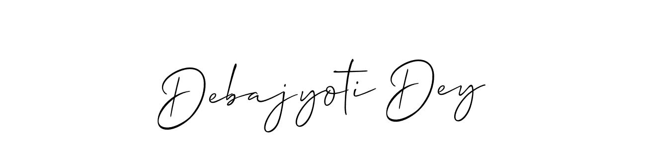 Also You can easily find your signature by using the search form. We will create Debajyoti Dey name handwritten signature images for you free of cost using Allison_Script sign style. Debajyoti Dey signature style 2 images and pictures png