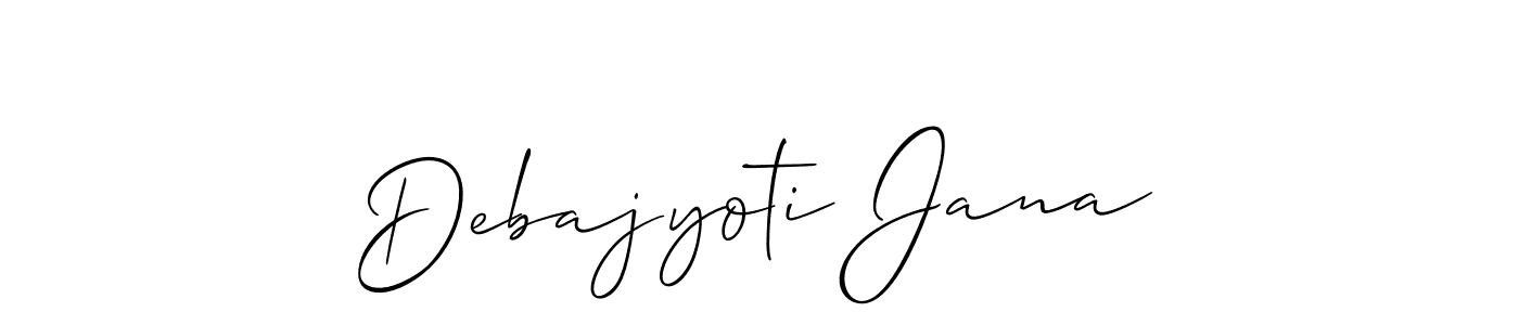 Also we have Debajyoti Jana name is the best signature style. Create professional handwritten signature collection using Allison_Script autograph style. Debajyoti Jana signature style 2 images and pictures png