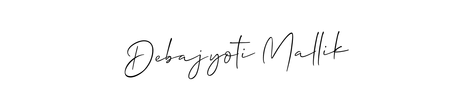 Allison_Script is a professional signature style that is perfect for those who want to add a touch of class to their signature. It is also a great choice for those who want to make their signature more unique. Get Debajyoti Mallik name to fancy signature for free. Debajyoti Mallik signature style 2 images and pictures png