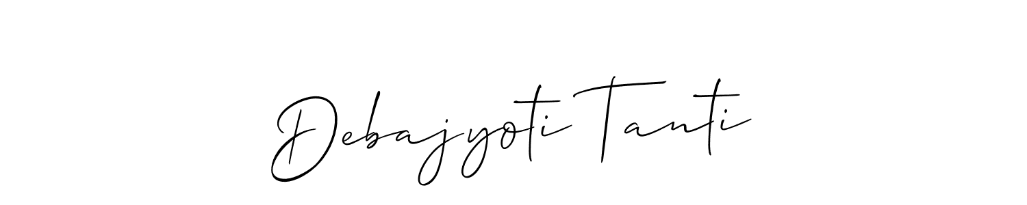 Use a signature maker to create a handwritten signature online. With this signature software, you can design (Allison_Script) your own signature for name Debajyoti Tanti. Debajyoti Tanti signature style 2 images and pictures png
