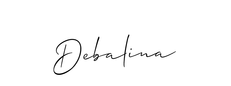 Also we have Debalina name is the best signature style. Create professional handwritten signature collection using Allison_Script autograph style. Debalina signature style 2 images and pictures png