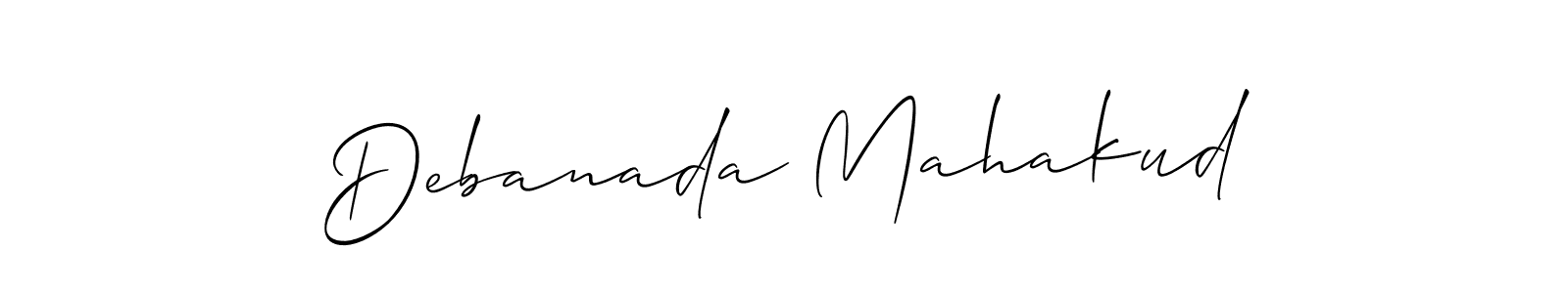 The best way (Allison_Script) to make a short signature is to pick only two or three words in your name. The name Debanada Mahakud include a total of six letters. For converting this name. Debanada Mahakud signature style 2 images and pictures png