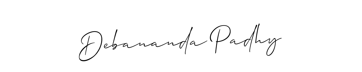 Make a beautiful signature design for name Debananda Padhy. With this signature (Allison_Script) style, you can create a handwritten signature for free. Debananda Padhy signature style 2 images and pictures png