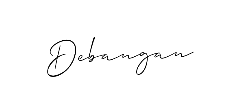 Design your own signature with our free online signature maker. With this signature software, you can create a handwritten (Allison_Script) signature for name Debangan. Debangan signature style 2 images and pictures png