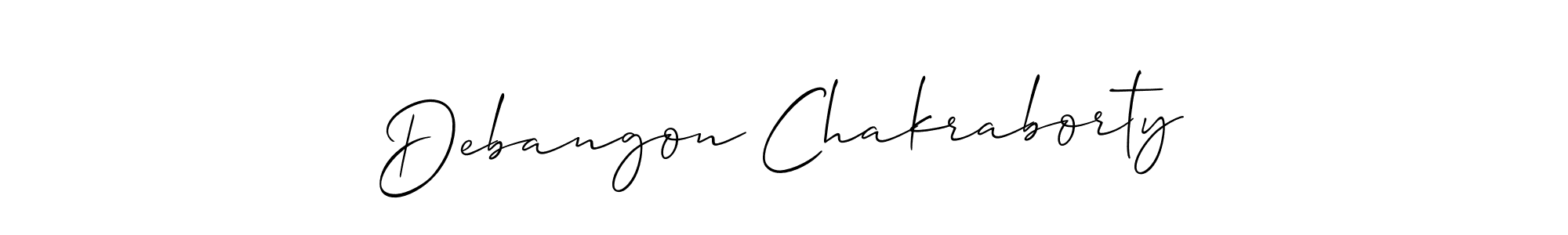 Create a beautiful signature design for name Debangon Chakraborty. With this signature (Allison_Script) fonts, you can make a handwritten signature for free. Debangon Chakraborty signature style 2 images and pictures png