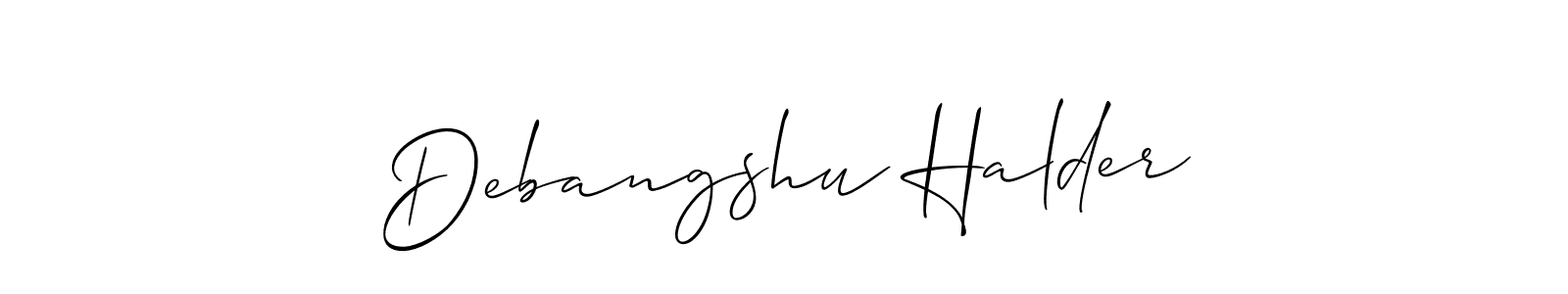 It looks lik you need a new signature style for name Debangshu Halder. Design unique handwritten (Allison_Script) signature with our free signature maker in just a few clicks. Debangshu Halder signature style 2 images and pictures png