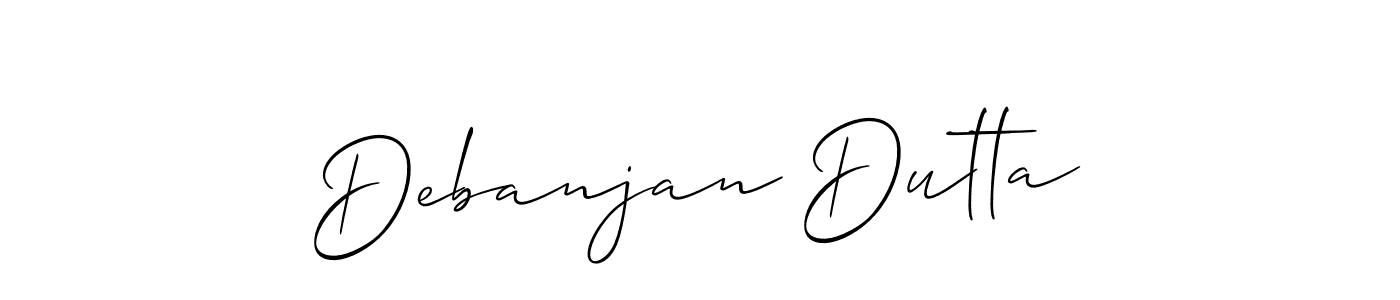 Debanjan Dutta stylish signature style. Best Handwritten Sign (Allison_Script) for my name. Handwritten Signature Collection Ideas for my name Debanjan Dutta. Debanjan Dutta signature style 2 images and pictures png