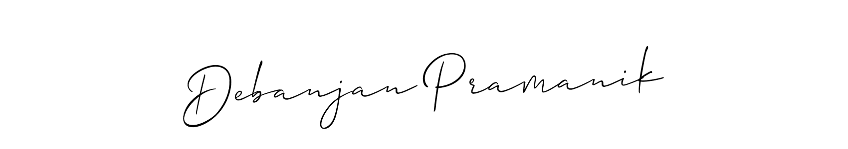 Create a beautiful signature design for name Debanjan Pramanik. With this signature (Allison_Script) fonts, you can make a handwritten signature for free. Debanjan Pramanik signature style 2 images and pictures png