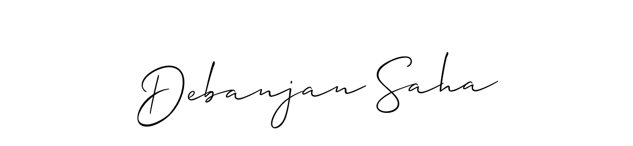 Also You can easily find your signature by using the search form. We will create Debanjan Saha name handwritten signature images for you free of cost using Allison_Script sign style. Debanjan Saha signature style 2 images and pictures png