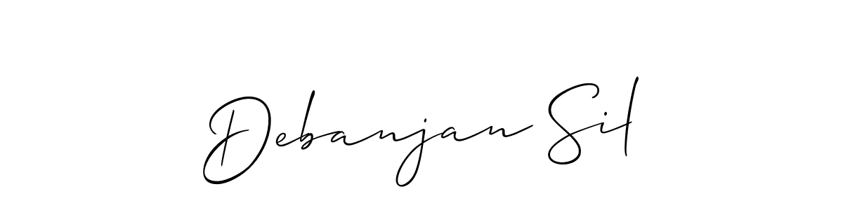 The best way (Allison_Script) to make a short signature is to pick only two or three words in your name. The name Debanjan Sil include a total of six letters. For converting this name. Debanjan Sil signature style 2 images and pictures png