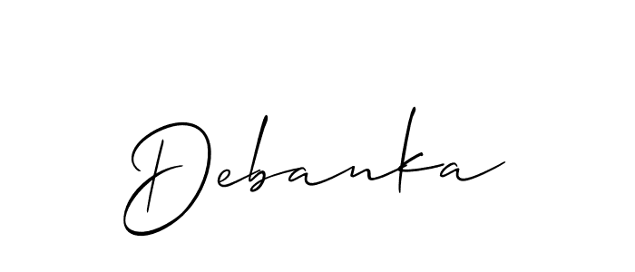 Design your own signature with our free online signature maker. With this signature software, you can create a handwritten (Allison_Script) signature for name Debanka. Debanka signature style 2 images and pictures png