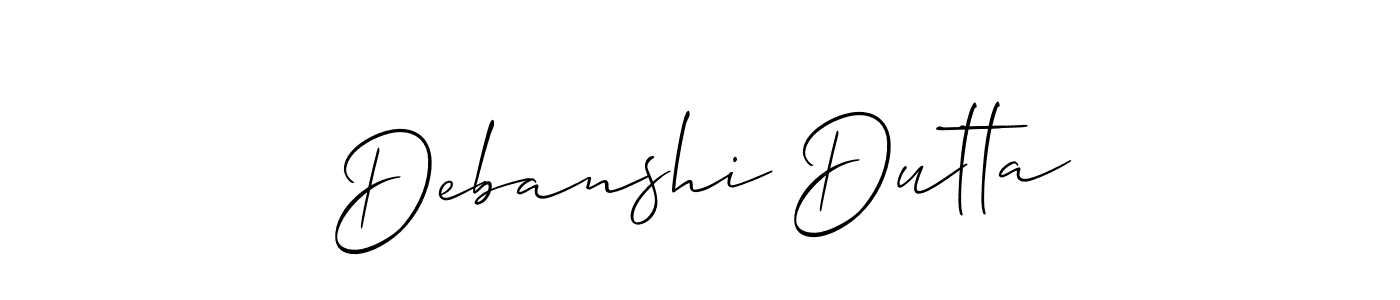 Use a signature maker to create a handwritten signature online. With this signature software, you can design (Allison_Script) your own signature for name Debanshi Dutta. Debanshi Dutta signature style 2 images and pictures png