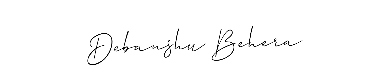 Use a signature maker to create a handwritten signature online. With this signature software, you can design (Allison_Script) your own signature for name Debanshu Behera. Debanshu Behera signature style 2 images and pictures png