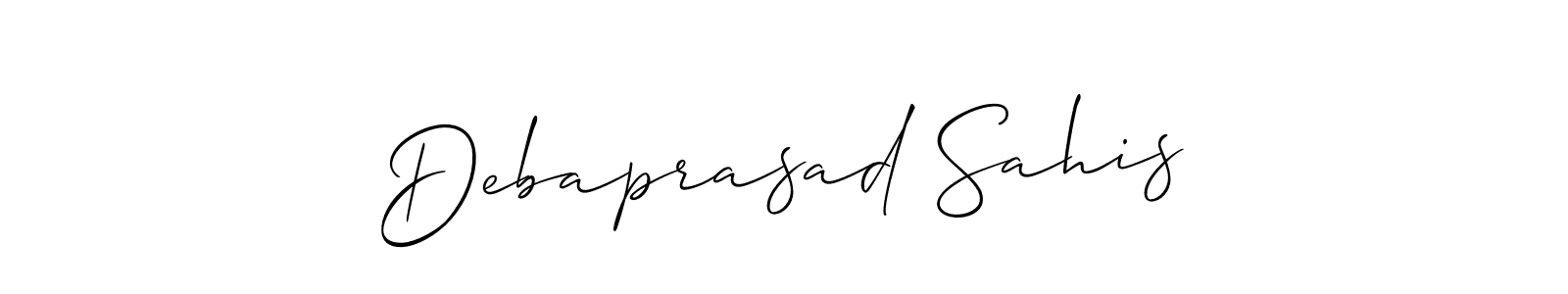 Allison_Script is a professional signature style that is perfect for those who want to add a touch of class to their signature. It is also a great choice for those who want to make their signature more unique. Get Debaprasad Sahis name to fancy signature for free. Debaprasad Sahis signature style 2 images and pictures png