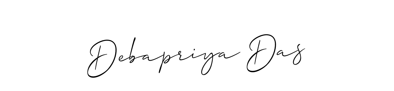 Also we have Debapriya Das name is the best signature style. Create professional handwritten signature collection using Allison_Script autograph style. Debapriya Das signature style 2 images and pictures png